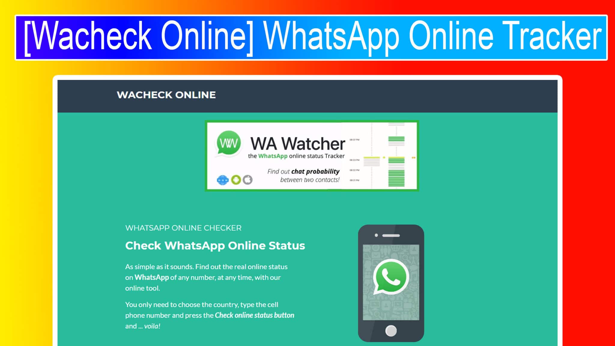 free unlimited whatsapp online tracker